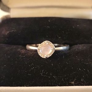 Rough cut pink sapphire ring